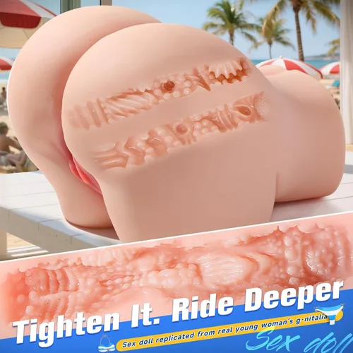Miniatura 4 de BIG SHOCKED Muñeca sexual de 18 libras para hombres, masturbadores masculinos realistas, diseño ergonómico curvado con doble vagina y canales