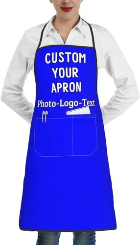 Miniatura 31 de Delantales personalizados para adultos, delantal personalizado con logotipo de foto, delantal impermeable con 2 bolsillos