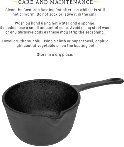 Miniatura 7 de Jim Beam JB0204 Olla de asado de hierro fundido presazonada, construcción resistente para parrilla y horno, grande, negra
