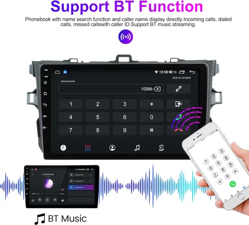 Miniatura 5 de Android 13 - Radio estéreo para automóvil para Toyota Corolla 2009-2012, Biorunn de 9 pulgadas, con GPS, inalámbrico, con cable, para automóvil