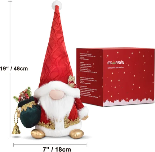 Miniatura 2 de Decoraciones navideñas de gnomo artesanal – Figura de Gonk nórdico de gran tamaño de 18 pulgadas, bonita decoración escandinava del enano Tomte