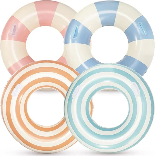 Miniatura 9 de Libima 4 flotadores inflables Luau de 30 pulgadas, flotadores de piscina, tubos interiores hawaianos para adultos, decoraciones hawaianas de fiesta