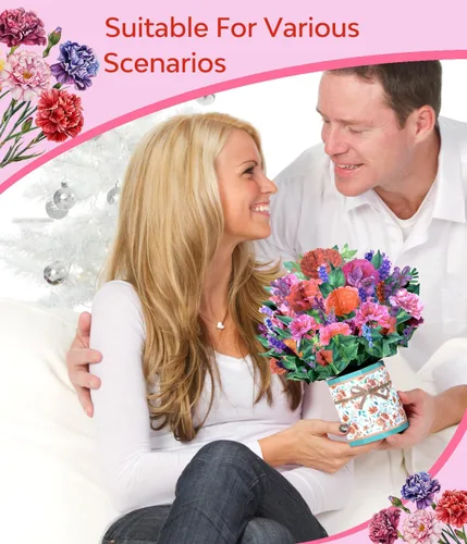 Miniatura 4 de Tarjeta emergente 3D floral colorida, tarjeta de felicitación de primavera para el día de la madre, Pascua, cumpleaños o aniversarios, tarjeta