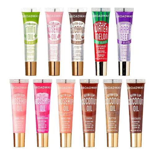 Miniatura 12 de Ruby Kisses Broadway Vita-Lip Brillo de labios transparente (paquete de 7) Bálsamo labial ultrahidratante y calmante con vitaminas, acabado de alto