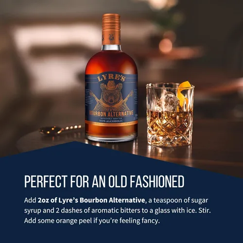 Miniatura 5 de Licores Premium Sin Alcohol de Malt Americano Lyre's, Móctails y Bebidas Sin Alcohol, Estilo Bourbon, 700mL (23.7 Fl Oz) *Nuevo* Botella con Tapa