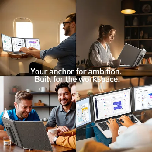 Miniatura 6 de KEFEYA Extensión de Pantalla para Laptop de 15.6", Incluye Batería Externa, Extensión Triple de Monitor para Laptops de 13-17", FHD 1080P IPS
