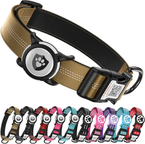 Miniatura 17 de Collar de Perro AirTag para Perros Grandes, Collar de Perro con AirTag de Apple Resistente al Agua IP68 con Soporte para AirTag, Reflectante, azul