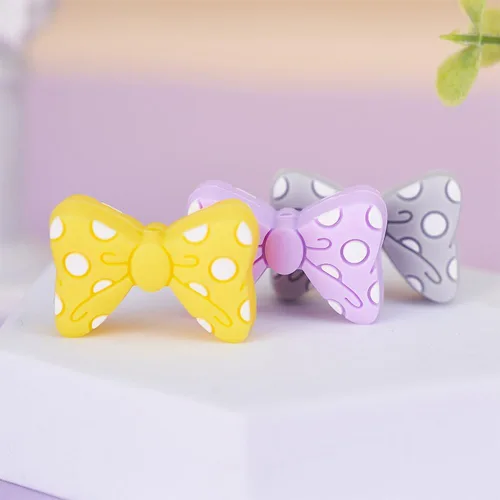 Miniatura 6 de 16 cuentas de lazo de silicona con forma de lazo, cuentas focales con forma de lazo para bolígrafos, llavero, fabricación de pulseras, fabricación
