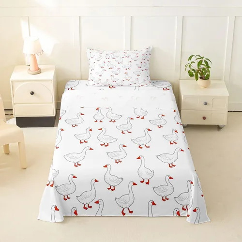 Miniatura 12 de Erosebridal Juego de sábanas para niños y niñas, diseño de pato amarillo, diseño de patos de dibujos animados, juego de ropa de cama de granja