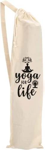 Miniatura 8 de Mayatra - Funda para esterilla de yoga orgánica grande, 100% algodón, ligera, lavable, con correa ajustable, unisex Liso