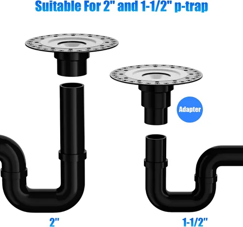 Miniatura 5 de Kit de desagüe de bañera independiente para bañera independiente con tubo de cola de latón y tubo de plástico ABS Negro mate