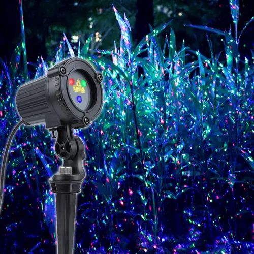 Luces láser de Navidad, proyector de luces láser para jardín al aire libre, estrellas en movimiento de 3 colores rojo verde azul, resistentes al
