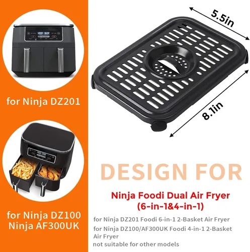 Miniatura 2 de Piezas de repuesto para freidora de aire para Ninja Foodi DualZone, 2 piezas de accesorios para freidora de aire de grado alimenticio, bandeja