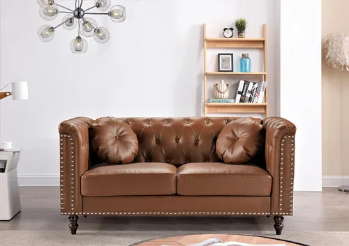 Miniatura 14 de Container Furniture Direct S5370-S Kittleson Velvet Upholstered Modern Chesterfield Sofa with Nailhead Trim, Gray