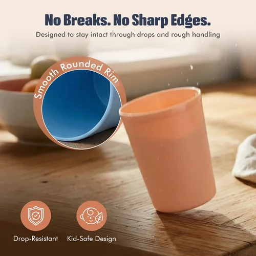 Miniatura 3 de MASTERCOOK 6 Piezas de Tazas Pequeñas Reutilizables – 8 oz Vasos Irrompibles para Beber – Tazas para Niños Pequeños para Agua, Jugo, Leche – Vasos