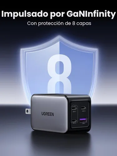 Miniatura 5 de UGREEN Nexode 65W GaN Cargador de Pared USB C, Cargador de 4 Puertos Tipo-C Rápido Compatible con MacBook Pro/Air, iPhone Serie 17/16/15, Galaxy