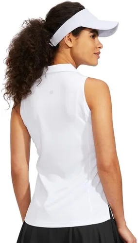 Miniatura 2 de Viodia Camiseta de golf sin mangas para mujer, con cremallera, de secado rápido, camisetas polo para mujer, ropa de golf