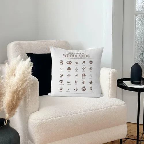 Miniatura 2 de IWXYI Fundas de almohada de bosque, fundas de almohada de pistas de animales de 18 x 18, decoración de guardería de bosques, fundas de almohada