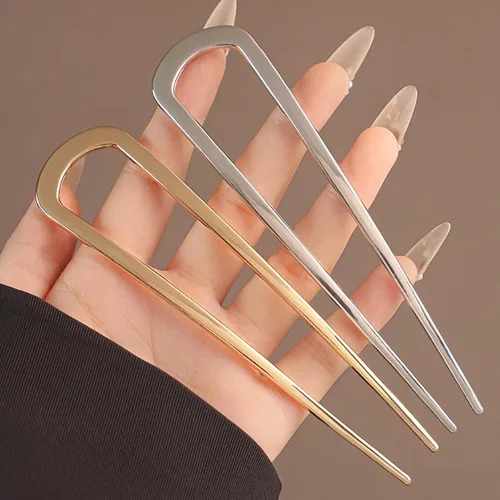 Miniatura 7 de Horquillas francesas para mujer, 3 piezas, elegantes giros, moños y peinados sin daños en el cabello, pin francés de metal en forma de U de gran