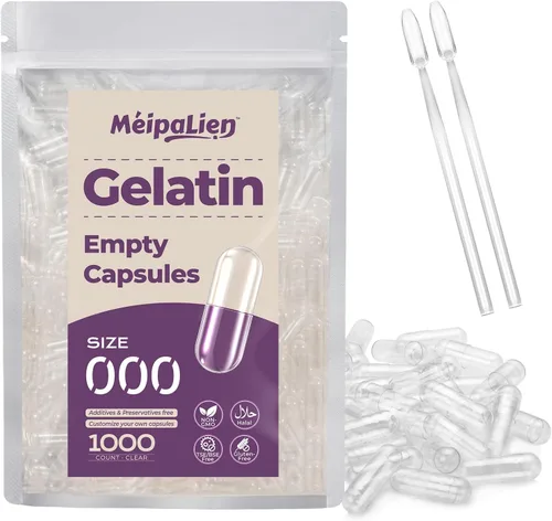 Miniatura 8 de Cápsulas de gelatina vacías de tamaño 000-200 cápsulas de gel de hueso bovino vacías Disolución rápida Todos los tamaños para relleno