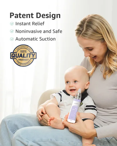 Miniatura 4 de GROWNSY Aspirador nasal para bebé, aspirador eléctrico de nariz para bebé, limpiador automático de nariz con cámara de succión más grande y succión