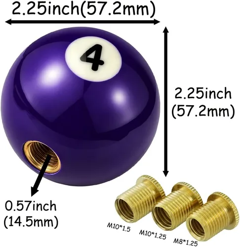 Miniatura 3 de Palanca de cambio de resina con forma de bola de billar para palanca de cambios, compatible con la mayoría de vehículos de transmisión manual