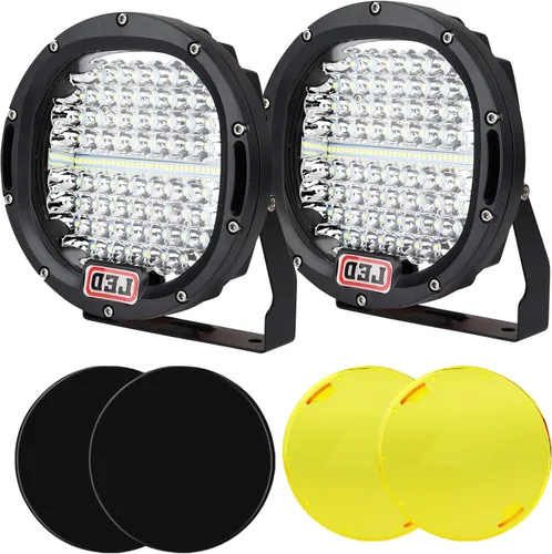 Miniatura 10 de Barra de luz LED redonda Safego de 7 pulgadas, redonda, color rojo, 2 unidades, 300 W, 30000 Lm, impermeable, haz puntual LED, luz de trabajo, luces