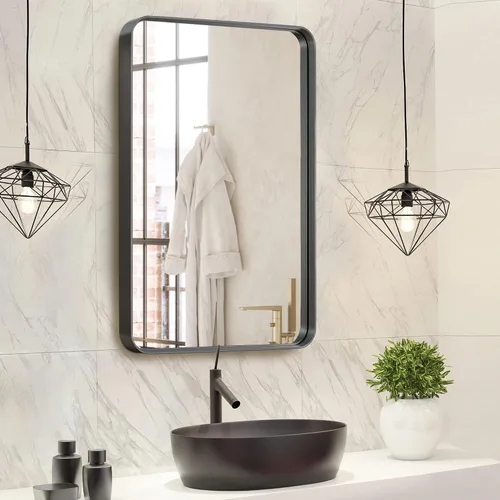 Miniatura 32 de NicBex Espejo de tocador de baño de 32 x 22 pulgadas, espejo de pared con marco de aleación para tocador de baño, dormitorio, pasillo y decoración