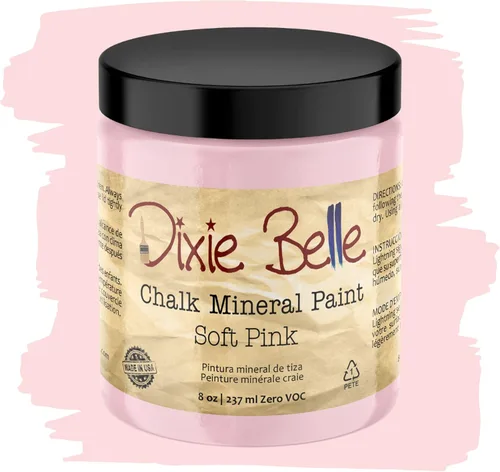 Miniatura 278 de Dixie Belle Paint Company - Pintura con acabado de tiza para muebles, color negro (Caviar), 1 galón, 128 fl oz, pintura mineral color rosa intenso