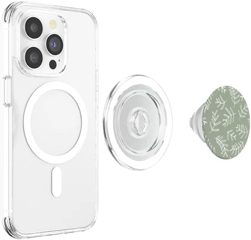 Miniatura 3 de PopSockets MagSafe PopGrip con patrón floral verde oliva para iPhone