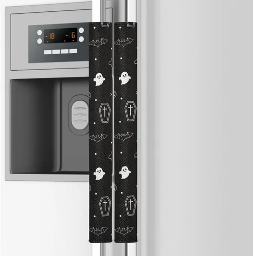 Miniatura 17 de Emelivor Juego de 2 fundas de repuesto para manija de puerta de refrigerador, color blanco calabaza otoñal, para hornos, lavavajillas, mantiene