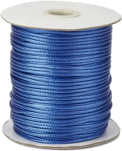 Miniatura 14 de Cheriswelry 90 yardas/rollo de 0.079 pulgadas, cordón encerado negro de poliéster coreano, joyería de cuentas, hilos para manualidades, cuerda
