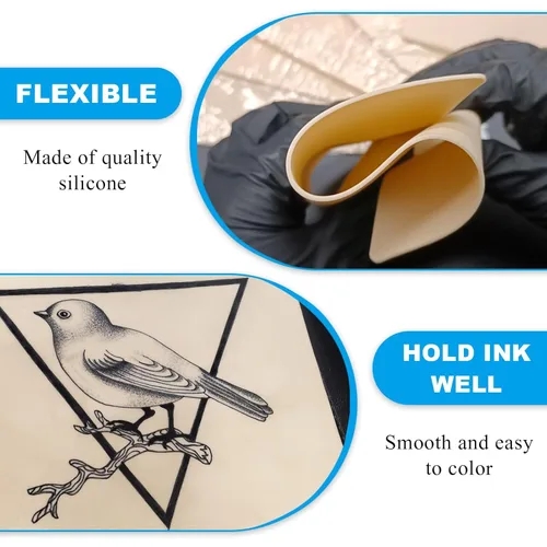Miniatura 5 de Emalla 10 piezas de práctica de tatuajes de piel falsa de 7.4 x 5.6 pulgadas, piel falsa de doble cara para practicar y tatuar, práctica de tatuajes