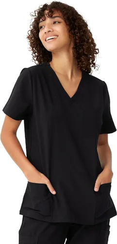 Miniatura 2 de floralhue Uniformes médicos para mujeres, blusas de uniforme médico suaves con cuello en V, uniforme médico elástico con 4 bolsillos, transpirable