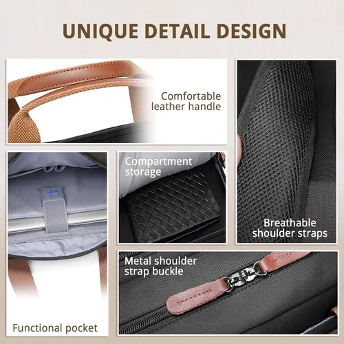 Miniatura 5 de MOLNIA Mochila para laptop de 15.6 pulgadas para hombres y mujeres, maletines 3 en 1 para hombres, bolsa de mensajero, bolsa para computadora