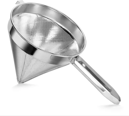 Miniatura 11 de Soro Essentials - Colador de tapa de acero inoxidable de 8 pulgadas de malla fina - Colador en forma de cono Colador de alimentos, colador de jugo