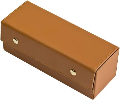 Miniatura 2 de Alex Cramer Spinner Domino Set. Estuche de cuero caramelo - Juego de dominó profesional para torneos de viajero - con Spinners - 28 dominós doble