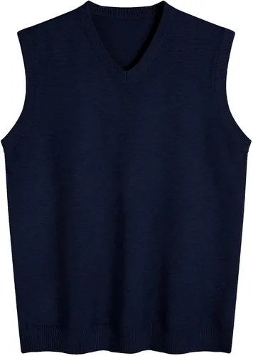 Miniatura 16 de Amussiar Suéter casual para hombre, chaleco con cuello en V, ajustado, sin mangas, suéter de punto