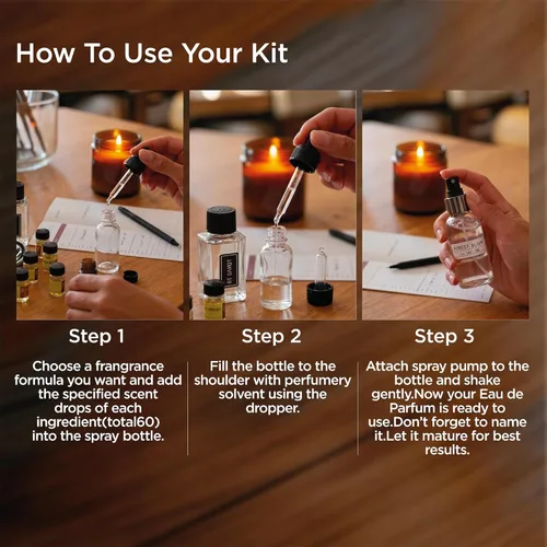 Miniatura 6 de La Femme Grande Kit de fabricación de perfumes: haz tu propio kit de perfume para mujeres y hombres con 30 ingredientes aromáticos, botellas