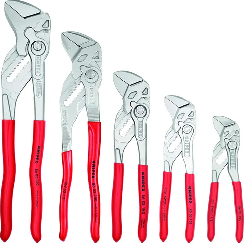 Miniatura 3 de KNIPEX Juego de llaves de alicates de 5 piezas con alicates RAPTOR (rojo, 10 pulgadas)