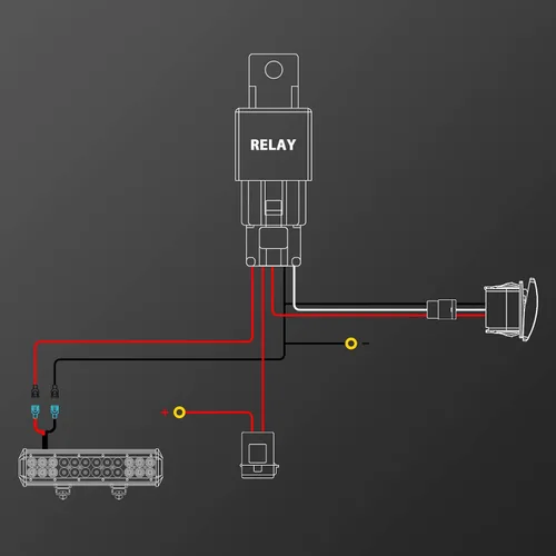 Miniatura 7 de RIGIDON Kit de mazo de cables de barra de luz LED, interruptor basculante de 12 V, 18 AWG, relé de alimentación, cable automotriz para barra de luz