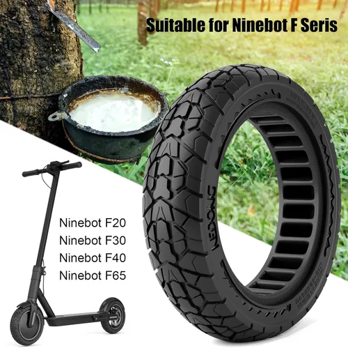 Miniatura 4 de Cooryda Neumático todoterreno de 10 x 2.125 para scooter eléctrico Ninebot F20/F30/F40/F65, neumáticos de goma sólida de 10 pulgadas para neumático