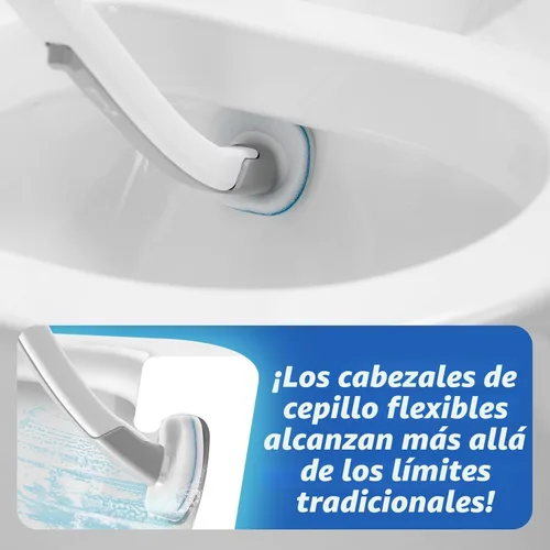Miniatura 5 de oshang Paquete de 2 cepillos desechables para inodoro, limpiador de inodoro, suministros de limpieza de inodoro, escobilla de inodoro con soporte