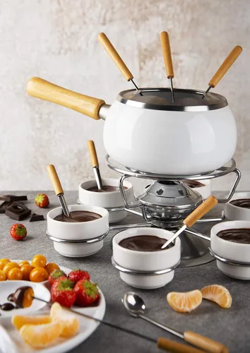 Miniatura 2 de Excèlsa - Juego de fondue esmaltado blanco (28 piezas)