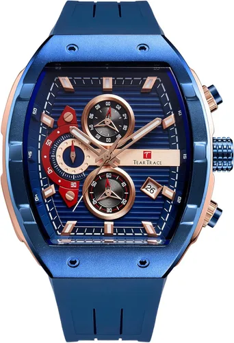 Miniatura 15 de Watches for Men Original Analog Quartz Waterproof Sport Mens Watches Tonneau Chronograph Luminous Fashion Unique Casual Watch with Silicone Strap