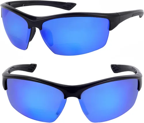 Miniatura 9 de Mass Vision "The Skillful" - 2 pares de lentes de sol bifocales polarizados unisex ligeros Negro/Open Road Blue