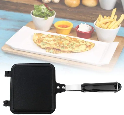 Miniatura 2 de Sartén, waflera antiadherente de doble cara hecha de material de aluminio para pasteles, tostadas y sándwiches