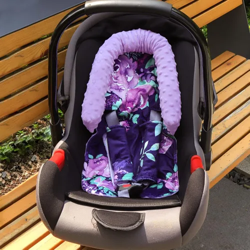 Miniatura 2 de Soporte de cabeza de asiento de automóvil para bebé, inserto de asiento de automóvil para bebé, forro polar súper suave, fundas de cinturón