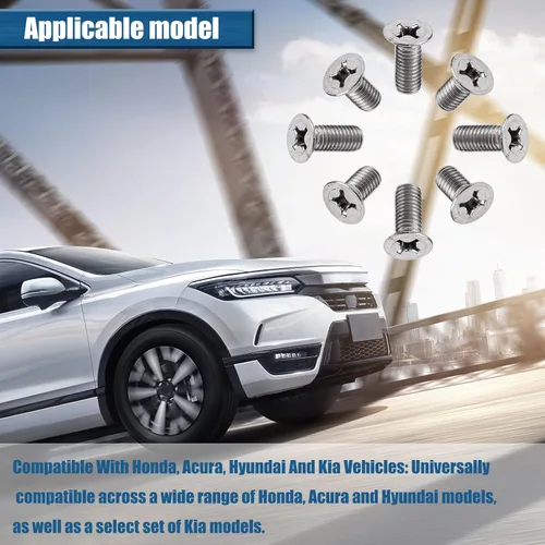 Miniatura 6 de Mission Automotive, paquete de 8 tornillos rotores de disco de freno de acero inoxidable, tornillos de retención para delanteros y traseros de 8pcs
