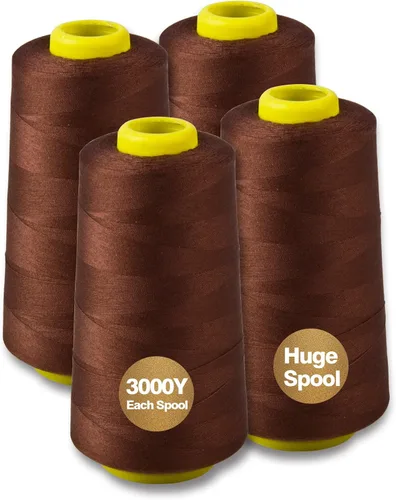 Miniatura 15 de Hilo de serger jaspeado, hilo multiusos para costura, poliéster, 4 conos de 3000 yardas cada carrete para máquina de coser 4 Arco iris